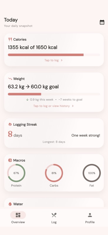 Vitacal app screenshot